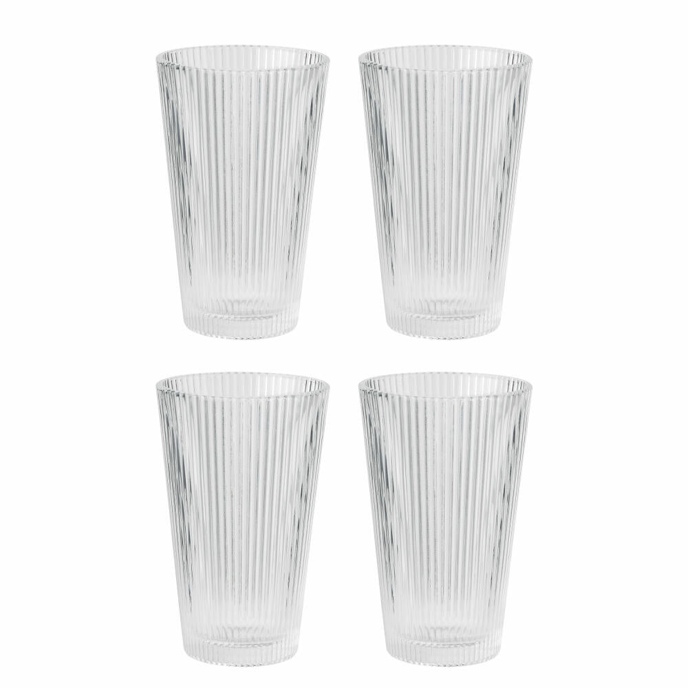 Stelton Trinkglas Pilastro 4er Set, Trinkbecher, Becher, Glas, Clear, 350 ml, X-508