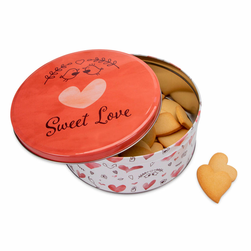 Städter biscuit tin Sweet Love Round, cookie tin, biscuit tin, tin can, cookie tin, tinplate, Ø 22 cm, 710122