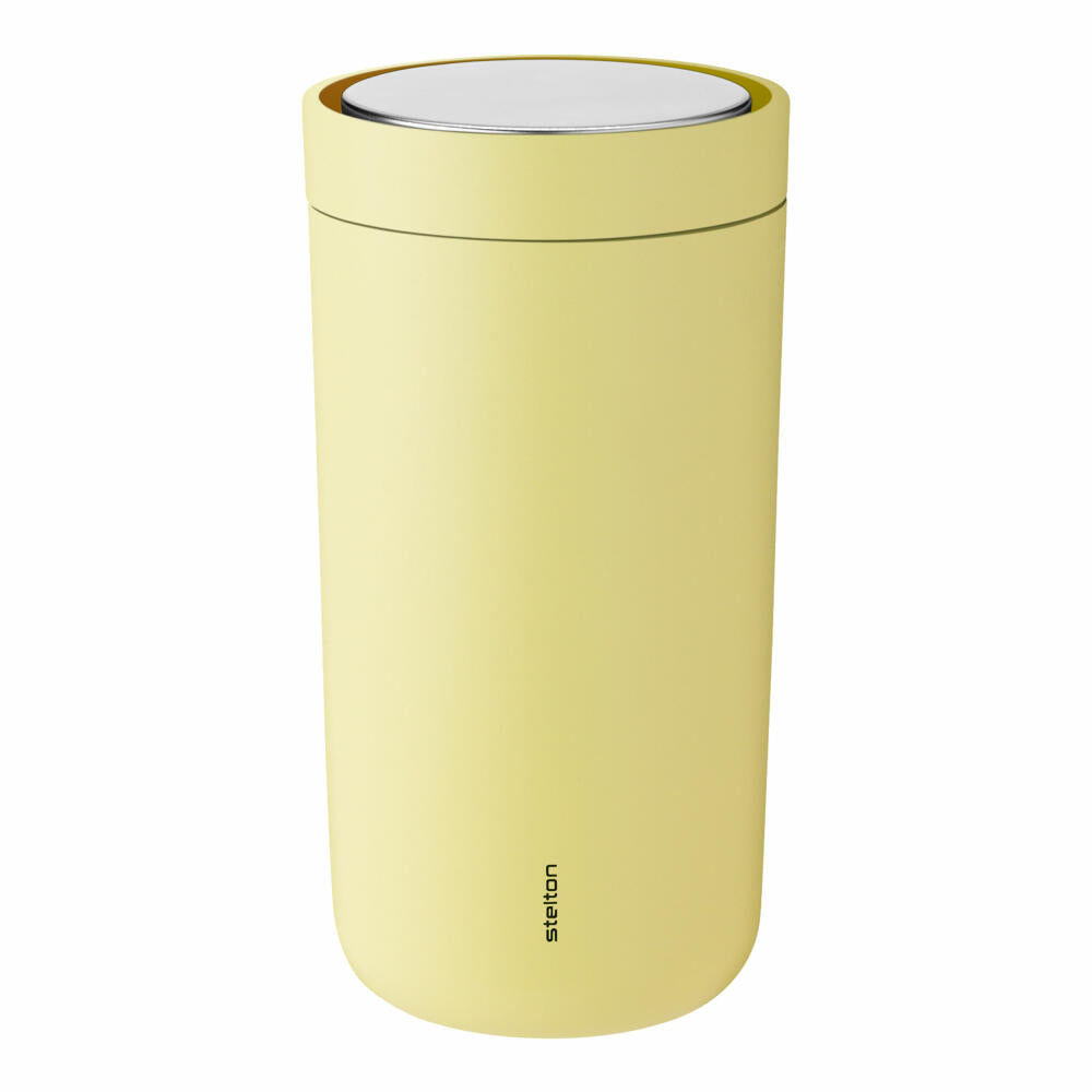 Stelton To-Go Click Trinkbecher soft yellow, To-Go-Becher, Becher, Stahl, Kunststoff, Hellgelb, 200 ml, 670-29