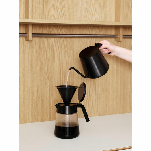 Stelton Wasserkessel Nohr Gooseneck, Pour Over Kanne, Edelstahl, Bakelit, Black Metallic, 1 L, 610