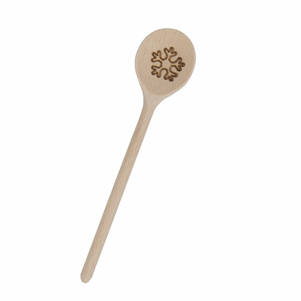 Städter Cooking Spoon Snowflake Round, Cooking Spoon, Stirring Spoon, Kitchen Spoon, Kitchen Aid, Wood, 16 cm, 815124