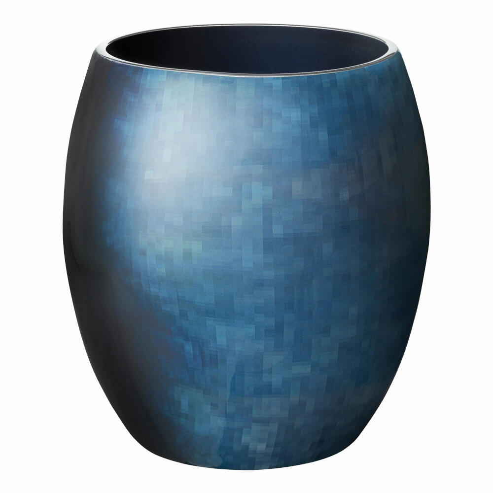 Stelton Stockholm Vase S Horizon, Dekovase, Blumenvase, Aluminium, Emaille, Blau, Ø 14 cm, 451-20