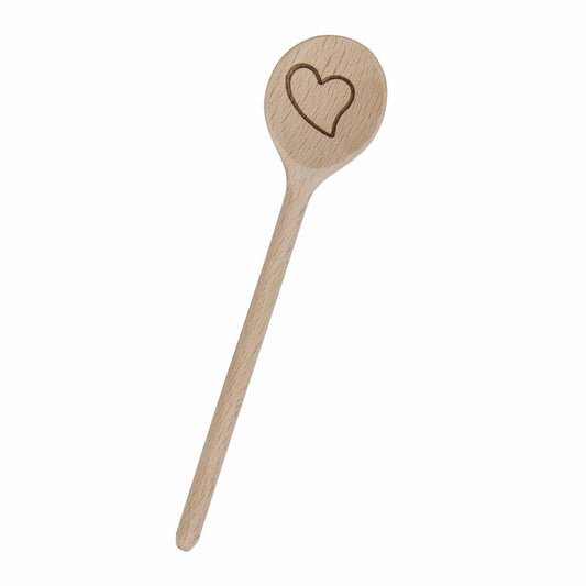 Städter Cooking Spoon Heart Round, Cooking Spoon, Stirring Spoon, Kitchen Spoon, Kitchen Aid, Wood, 16 cm, 815100