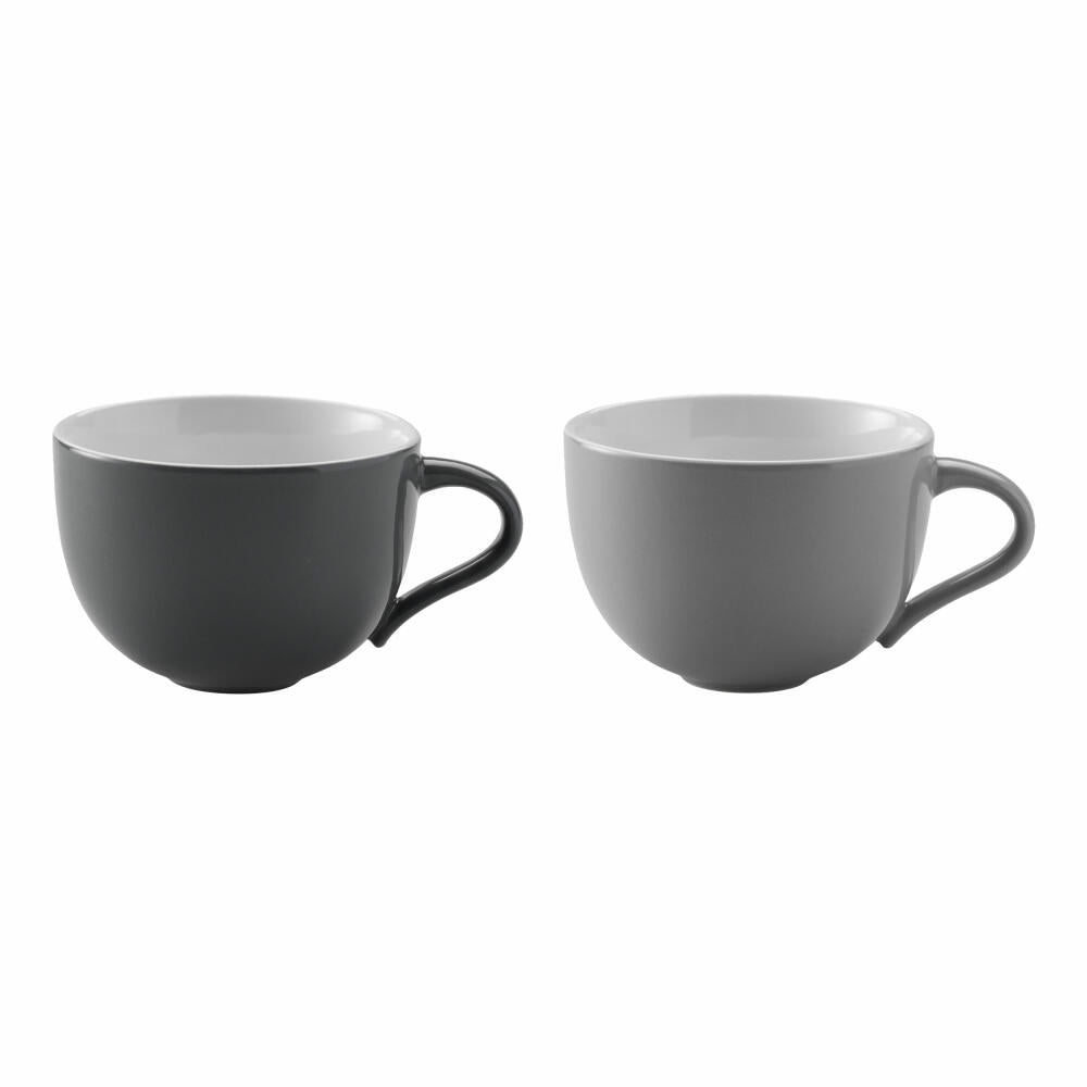 Stelton Emma Tasse Grey, 2er Set, Kaffeetasse, Becher, Steinzeug glasiert, Grau, 350 ml, x-208-1