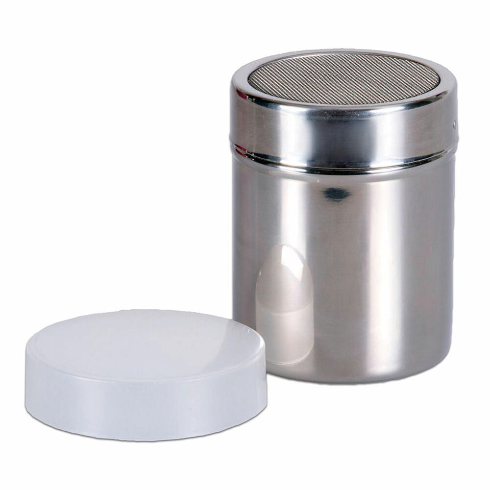 Städter powdered sugar shaker with lid, powdered sugar shaker, sugar shaker, cocoa, stainless steel, Ø 7 cm / H 9 cm, 705159