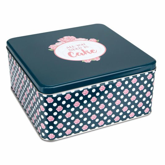 Städter biscuit tin All you need is Cake Square, cookie tin, pastry tin, tin can, biscuit tin, tinplate, 21 x 21 cm, 710115