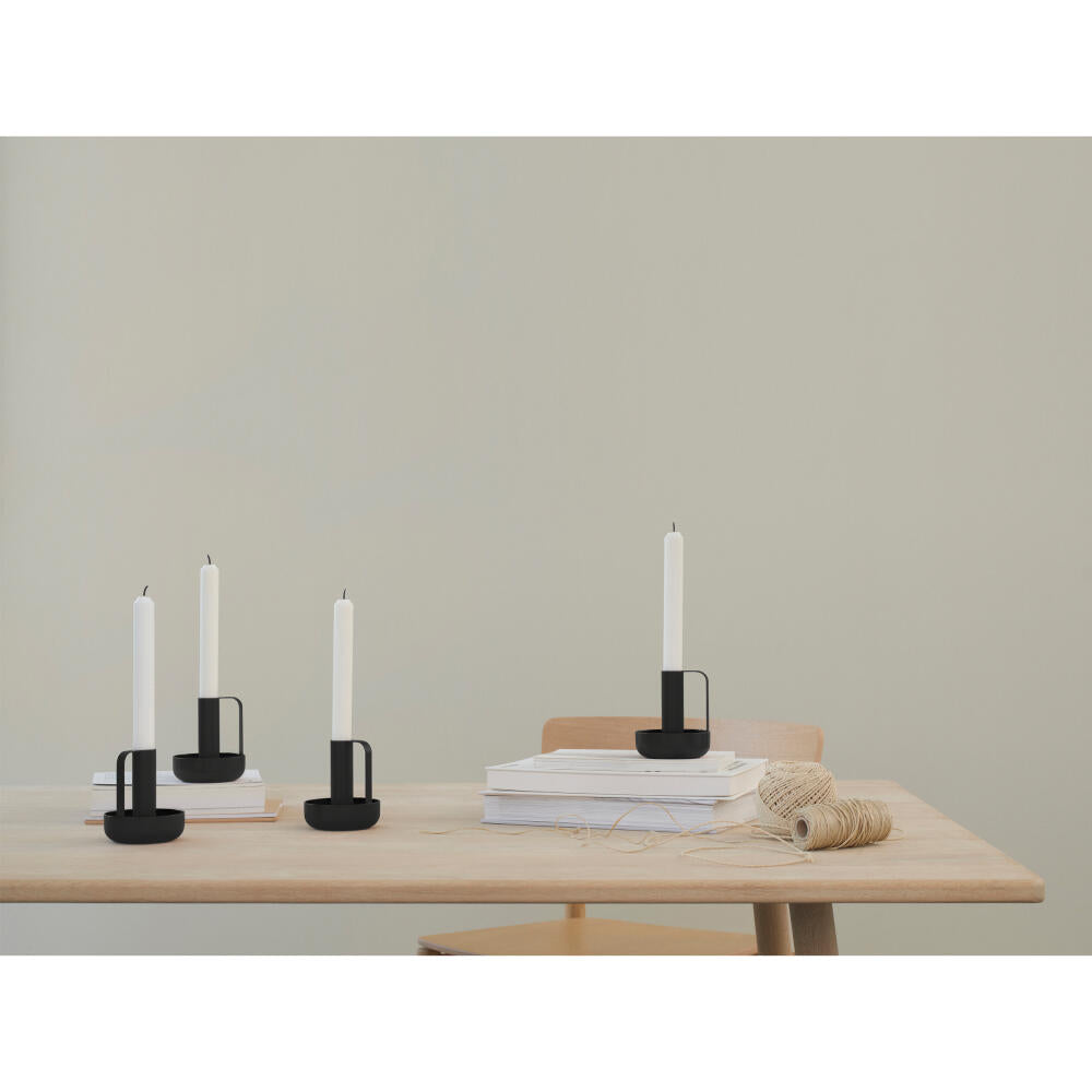 Stelton Kerzenständer Ida, Kerzenhalter, Eisen, pulverlackiert , Black, 480