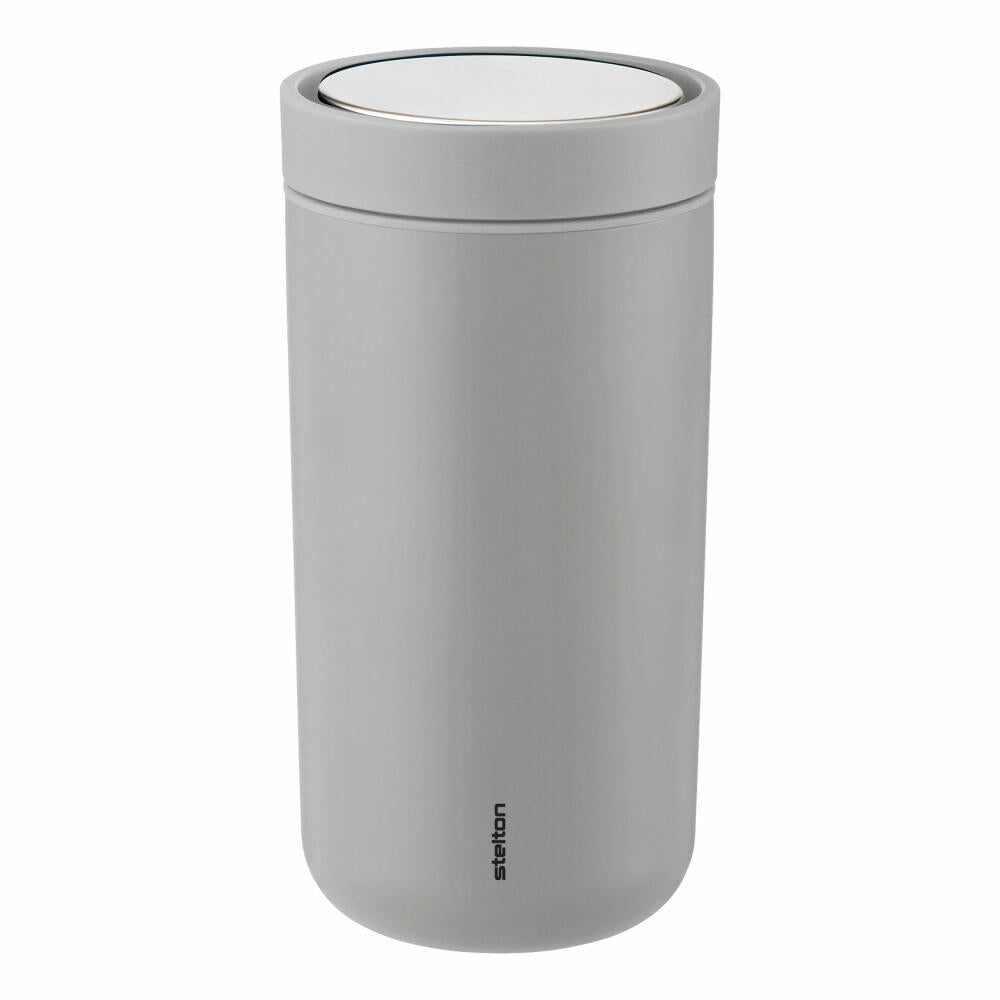 Stelton To Go Click Becher, Trinkbecher, Cup, Edelstahl, Kunststoff, Light Grey Matt, 200 ml, 675-13