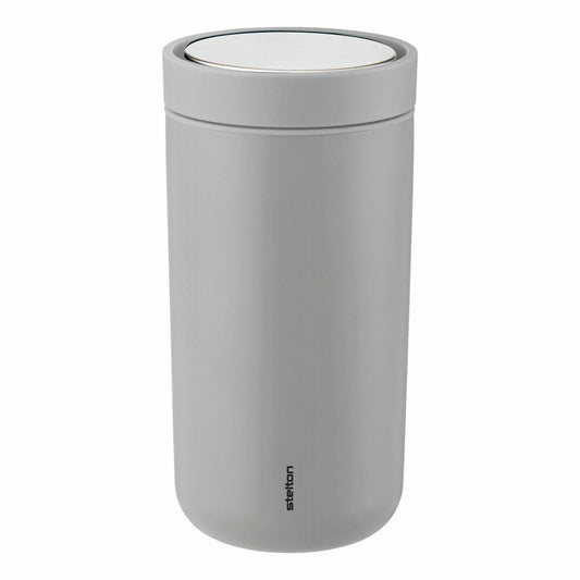 Stelton To Go Click Becher, Trinkbecher, Cup, Edelstahl, Kunststoff, Light Grey Matt, 200 ml, 675-13