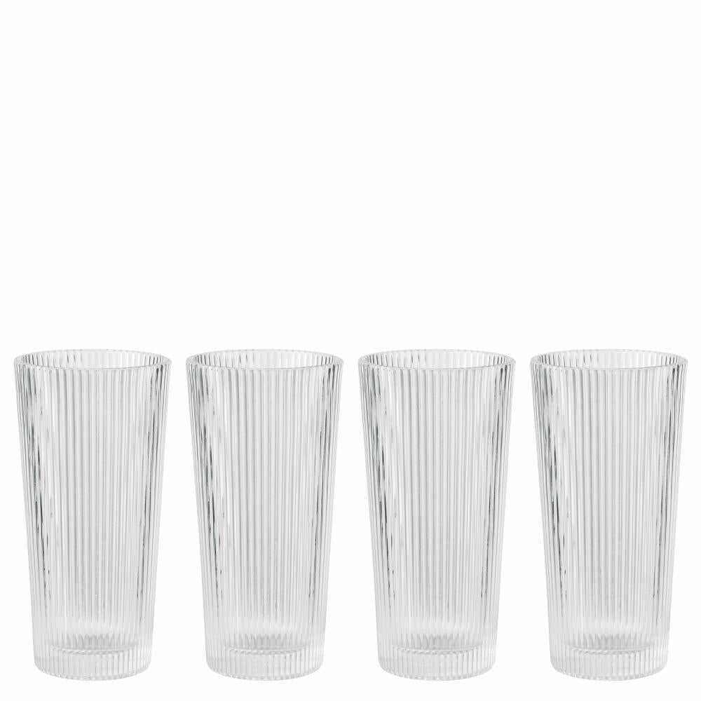 Stelton Longdrinkglas Pilastro 4er Set, Cocktailgläser, Becher, Glas, Clear, 300 ml, X-509