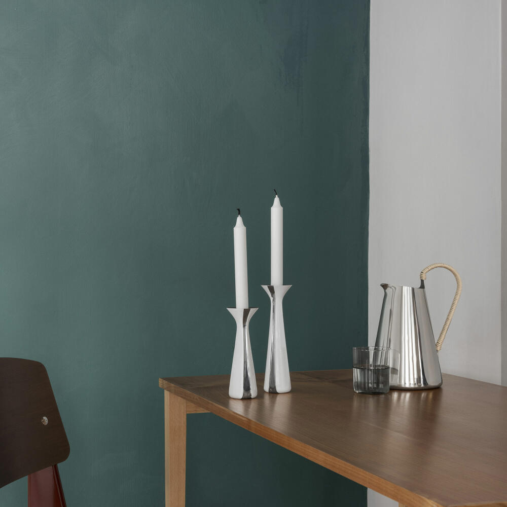 Stelton Unified Kerzenständer Klein, Kerzenhalter, Kerzenleuchter, Aluminium, 17 cm, Weiss, X310