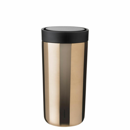 Stelton Thermobecher To Go Click Dark Gold, Isolierbecher, Edelstahl, Kunststoff, 400 ml, 685-41