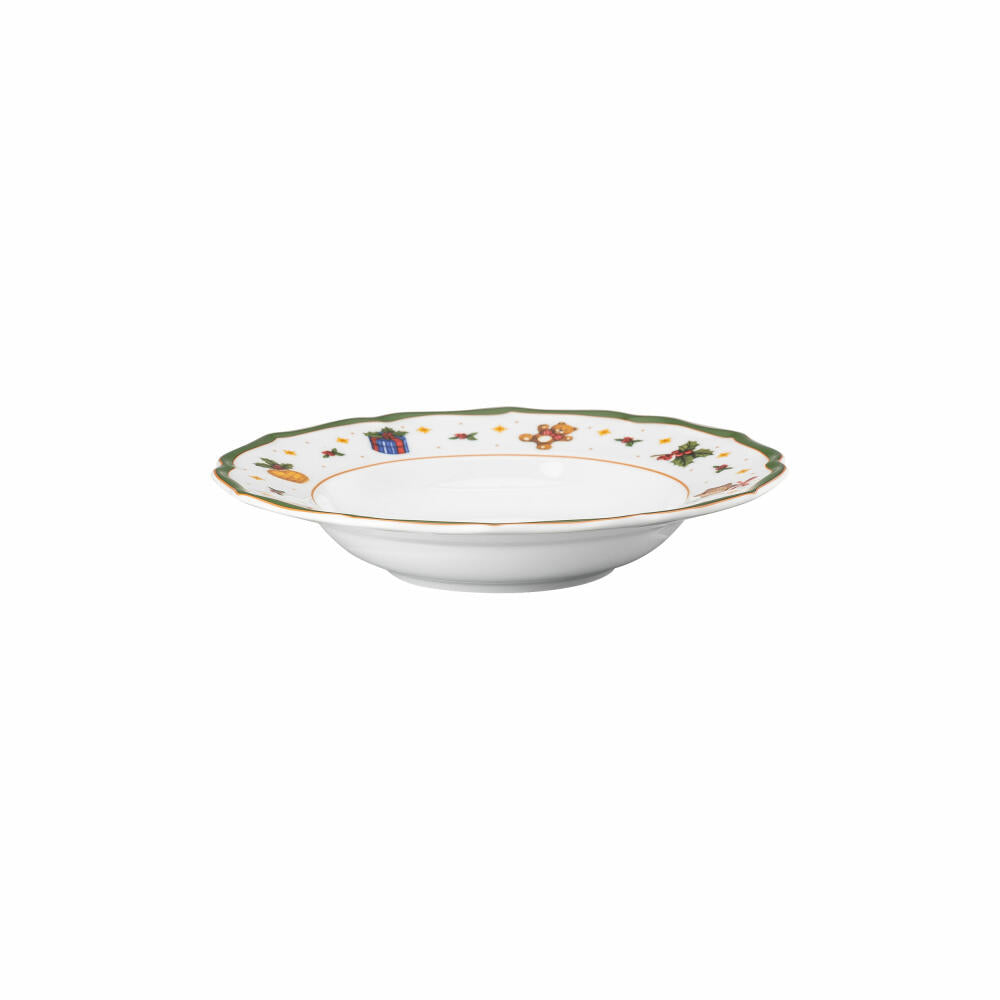 Hutschenreuther deep plate Happy Wintertime Green, pasta plate, porcelain, multicolored, 23 cm, 02488-727472-10353