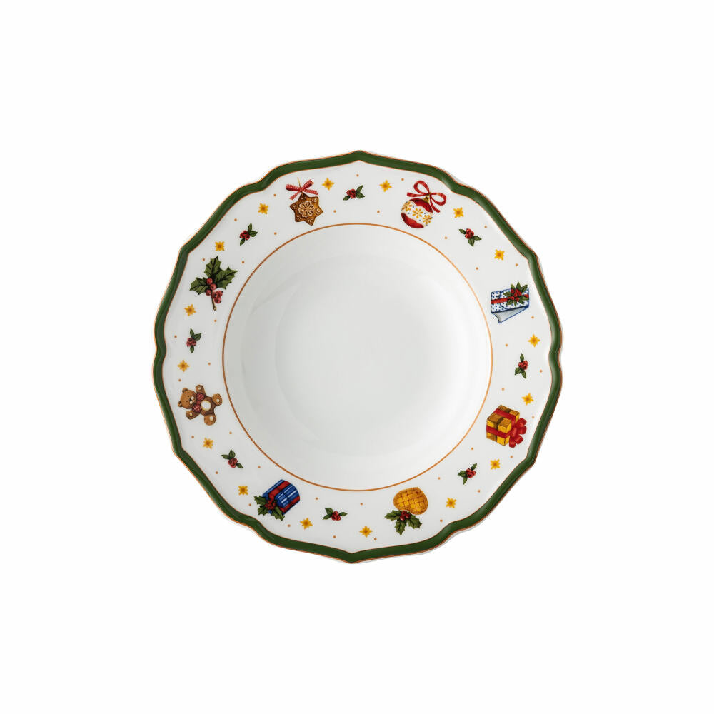 Hutschenreuther deep plate Happy Wintertime Green, pasta plate, porcelain, multicolored, 23 cm, 02488-727472-10353