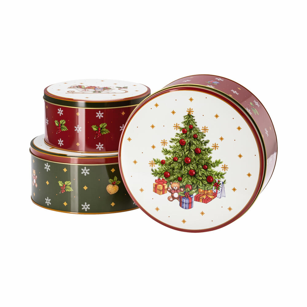 Hutschenreuther Cookie Tin Set 3-piece Happy Wintertime, Metal, Multi-colored, 02426-727441-05583