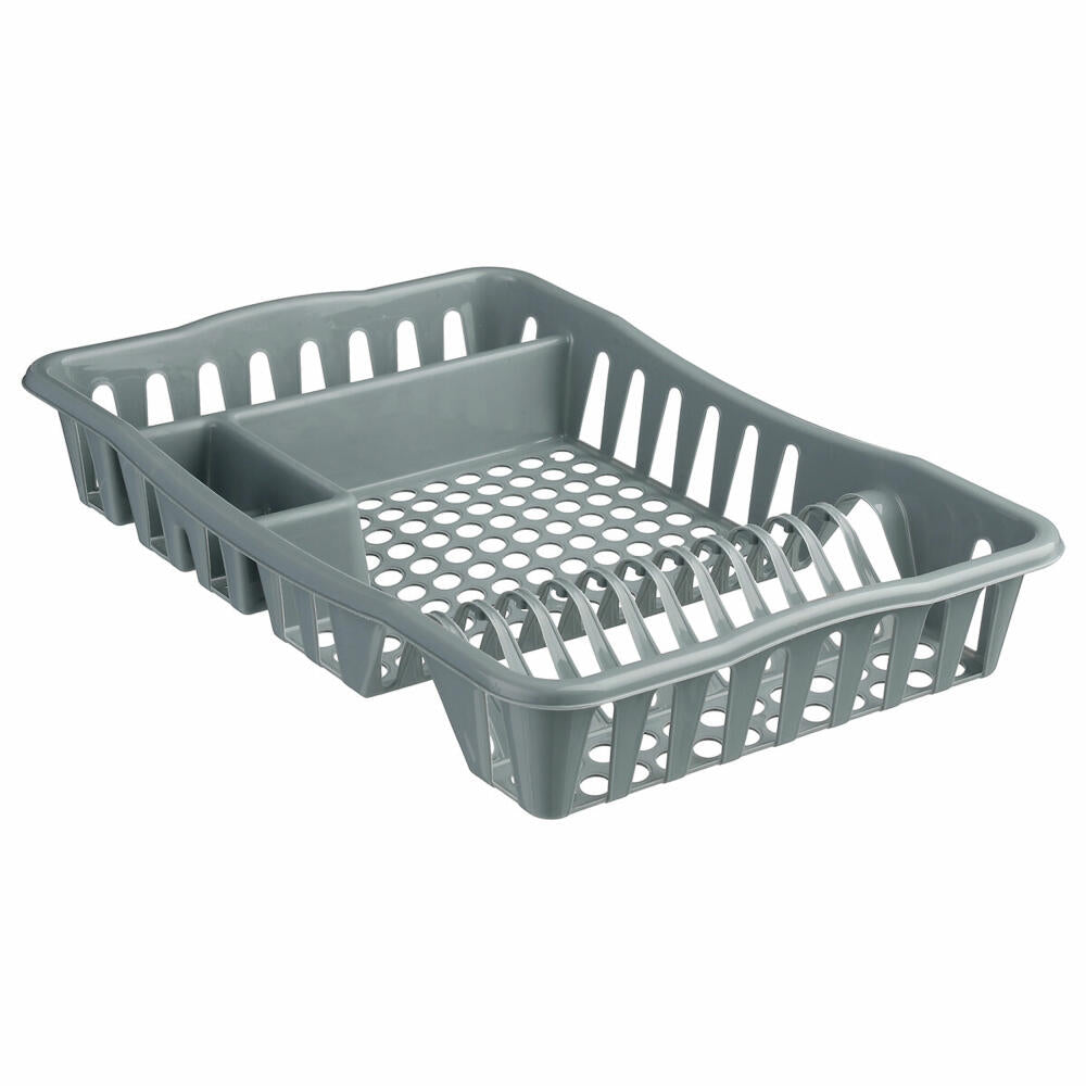 5five Simply Smart draining rack with tray, draining grid, drying rack, plastic, gray, 115179B