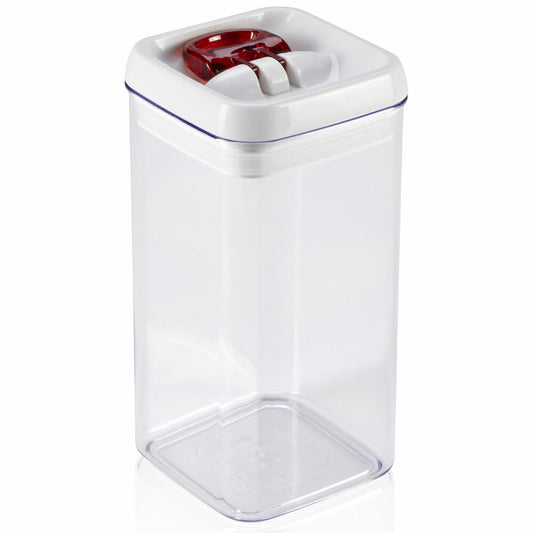 Leifheit Vorratsbehälter, Vorratsdose, Frischhaltedose, Fresh & Easy, eckig, mit genialem Aromaverschluss, 1,2 l, 31210