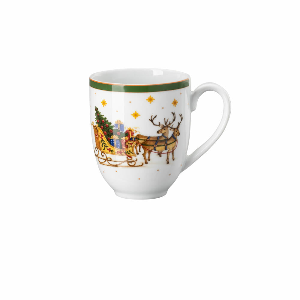 Hutschenreuther Mug with Handle Happy Wintertime Green, Cup, Porcelain, Multi-Coloured, 400 ml, 02488-727472-15505