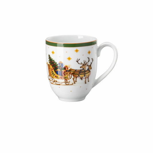 Hutschenreuther Mug with Handle Happy Wintertime Green, Cup, Porcelain, Multi-Coloured, 400 ml, 02488-727472-15505