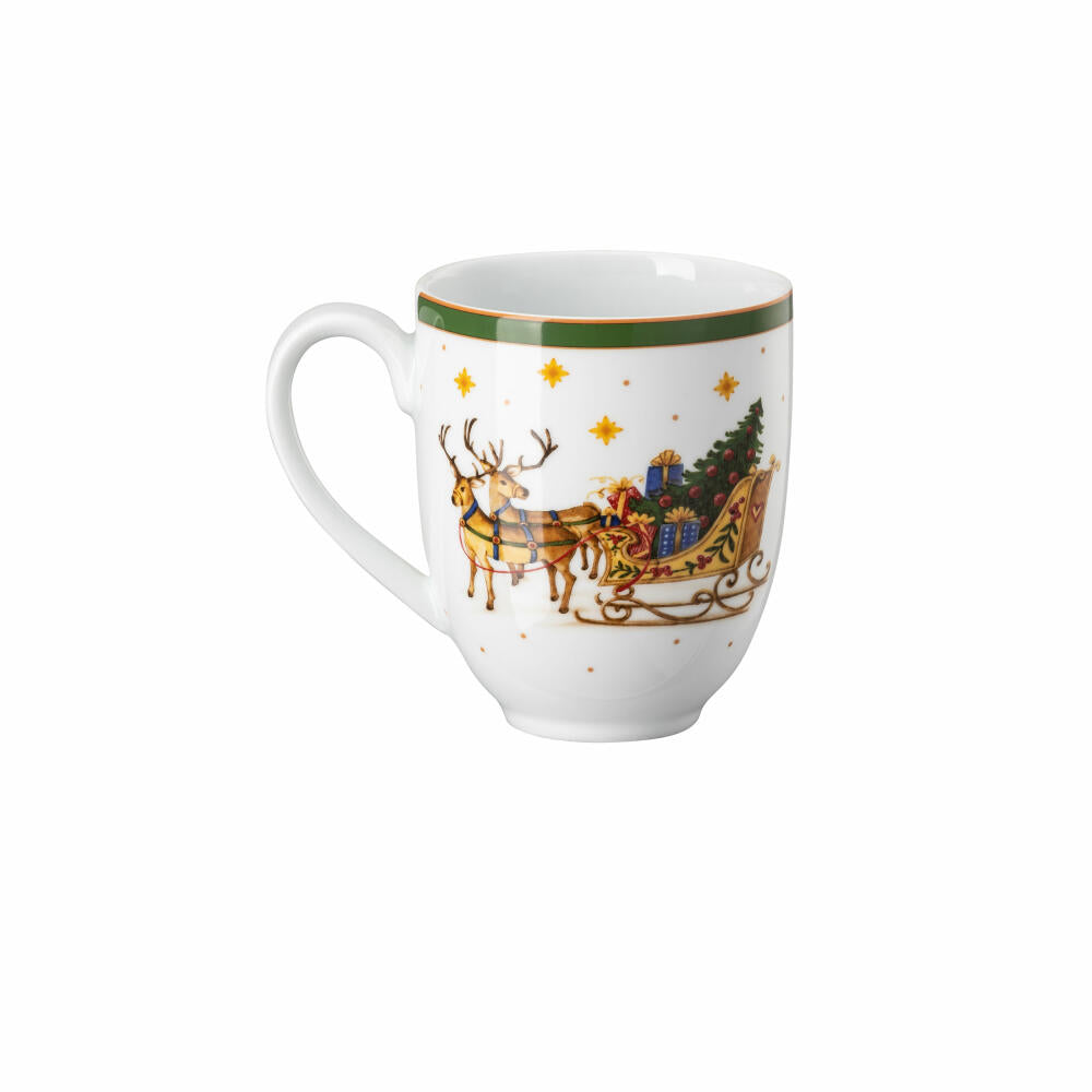 Hutschenreuther Mug with Handle Happy Wintertime Green, Cup, Porcelain, Multi-Coloured, 400 ml, 02488-727472-15505