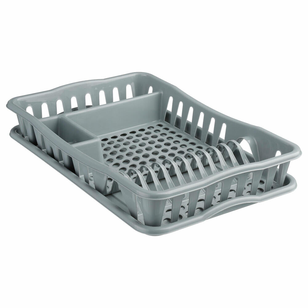 5five Simply Smart draining rack with tray, draining grid, drying rack, plastic, gray, 115179B