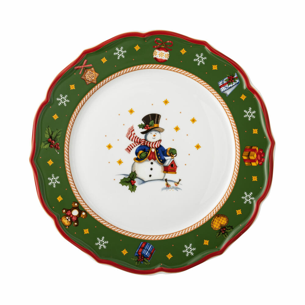 Hutschenreuther Teller flach Happy Wintertime Green, Speiseteller, Porzellan, Mehrfarbig, 33 cm, 02488-727472-10873