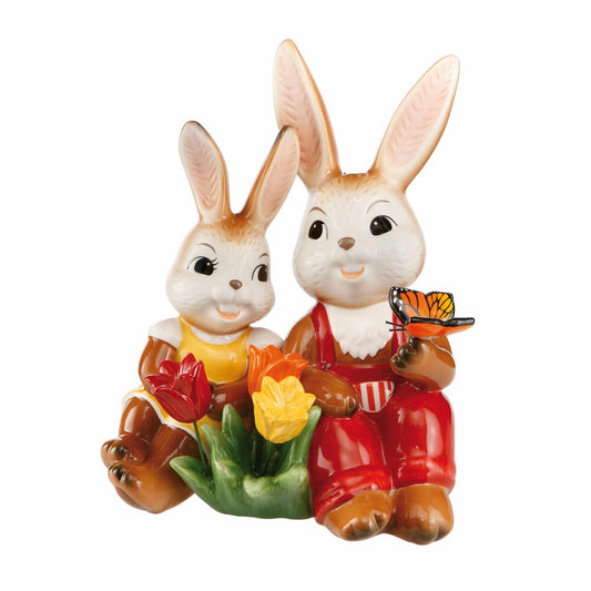 Goebel Figurine We like it here, rabbit figurine, Easter figurine, rabbits, Easter, stoneware, colorful, 66844651