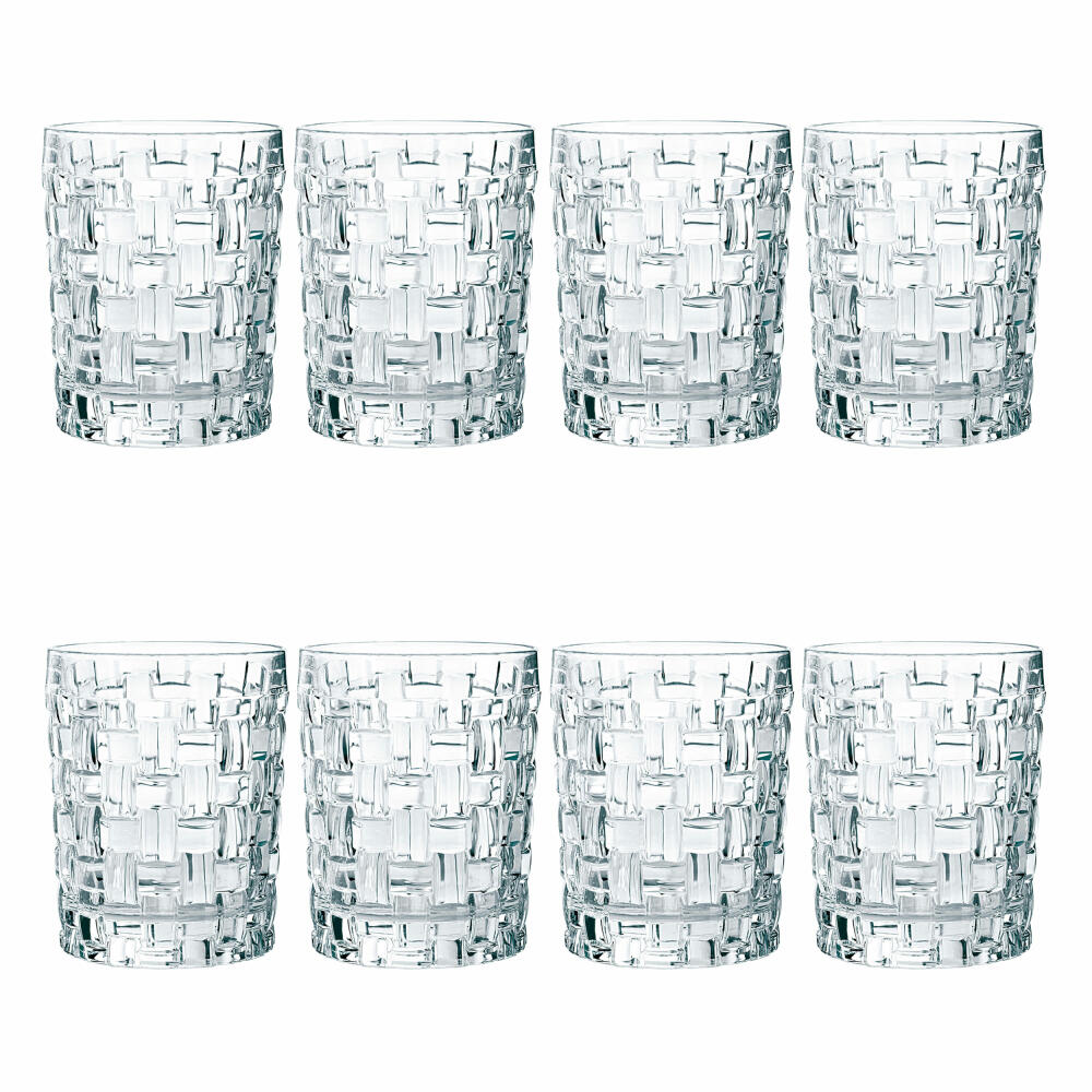 Nachtmann Dancing Stars Bossa Nova whiskey cup set, set of 8, whiskey glass, tumbler, crystal glass, H 10 cm, 330 ml