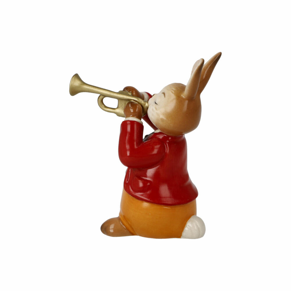 Goebel Figur Hase - Eifriger Trompeter, Osterhase, Steingut, Bunt, 8 cm, 66845771