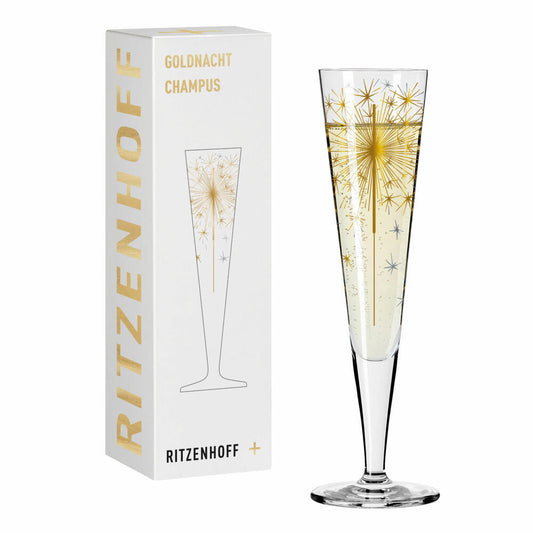 Ritzenhoff Champagnerglas Goldnacht Champagner 005, Petra Mohr, Kristallglas, 205 ml, 1078268