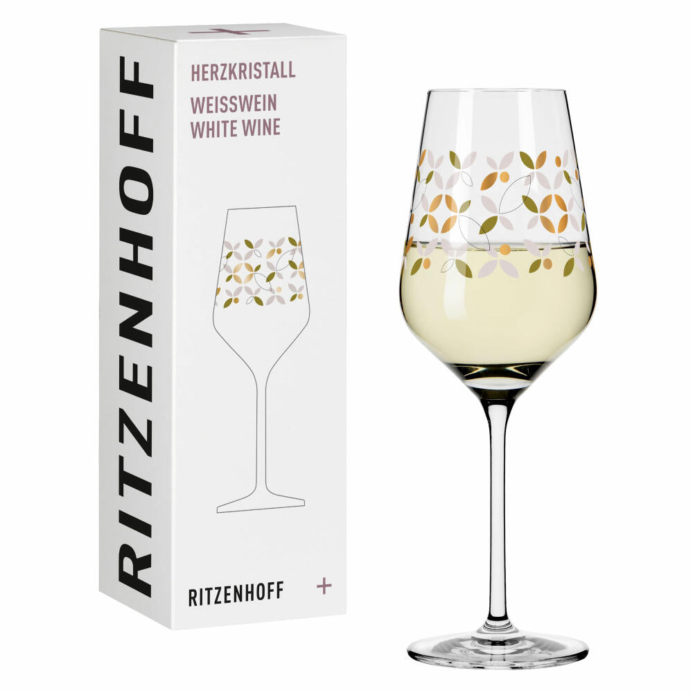 Ritzenhoff white wine glass Herzkristall 009, Chistine Kordes, crystal glass, 380 ml, 3011009