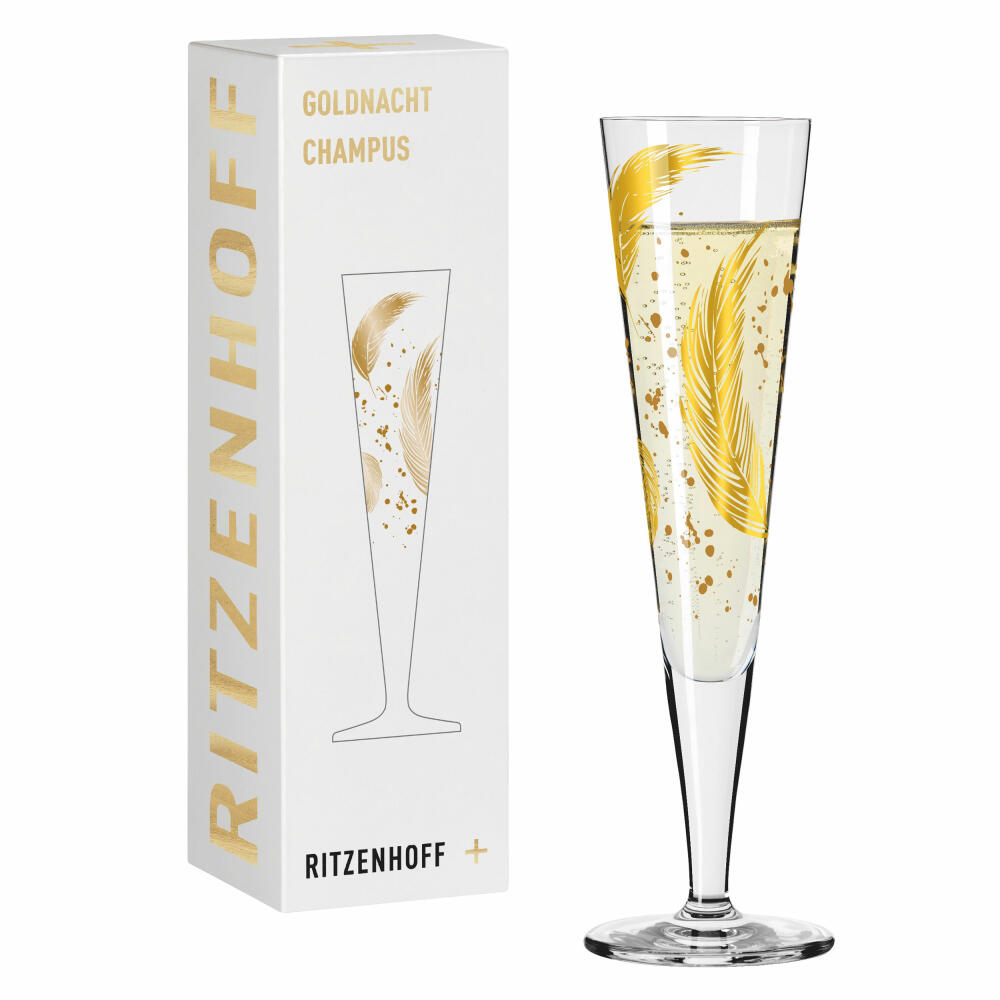 Ritzenhoff Goldnacht Champagnerglas 042, Andrea Arnolt, Champagner Glas, Kristallglas, 205 ml, 1071042