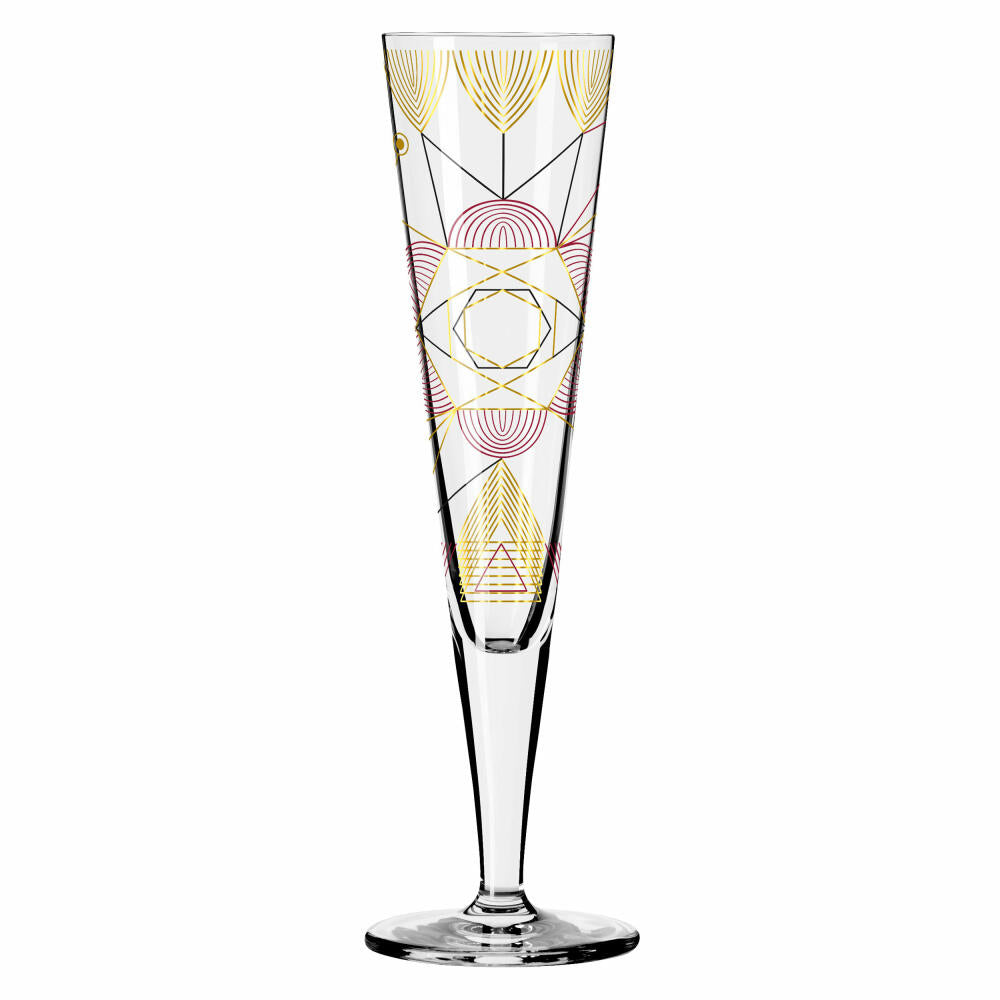 Ritzenhoff champagne glass Goldnacht 026, Werner Bohr, crystal glass, 205 ml, 1071026