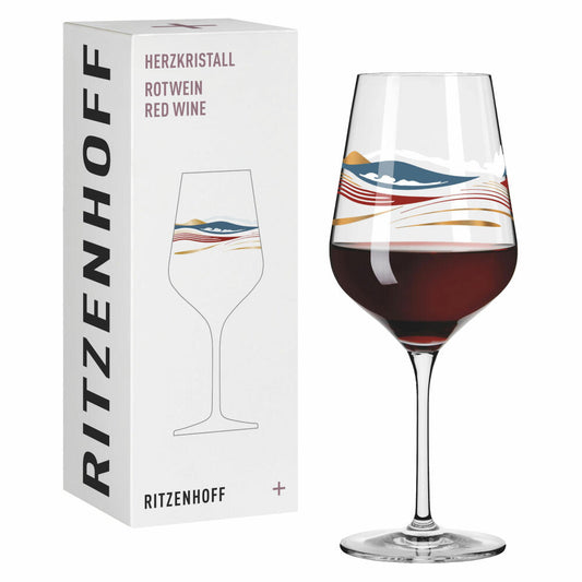 Ritzenhoff red wine glass heart crystal 007, Aurélie Girod, crystal glass, 570 ml, 3001007