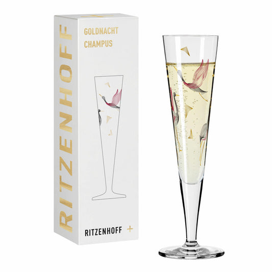 Ritzenhoff Champagnerglas Goldnacht Champagner 015, Christine Kordes, Kristallglas, 205 ml, 1071015