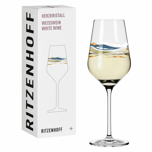 Ritzenhoff white wine glass heart crystal 007, Aurélie Girod, crystal glass, 380 ml, 3011007