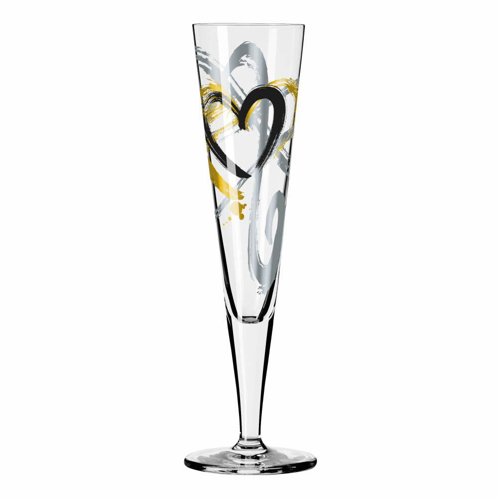 Ritzenhoff Champagne Glass Goldnacht Champagne 001, Thomas Marutschke, Crystal Glass, 205 ml, 1078190