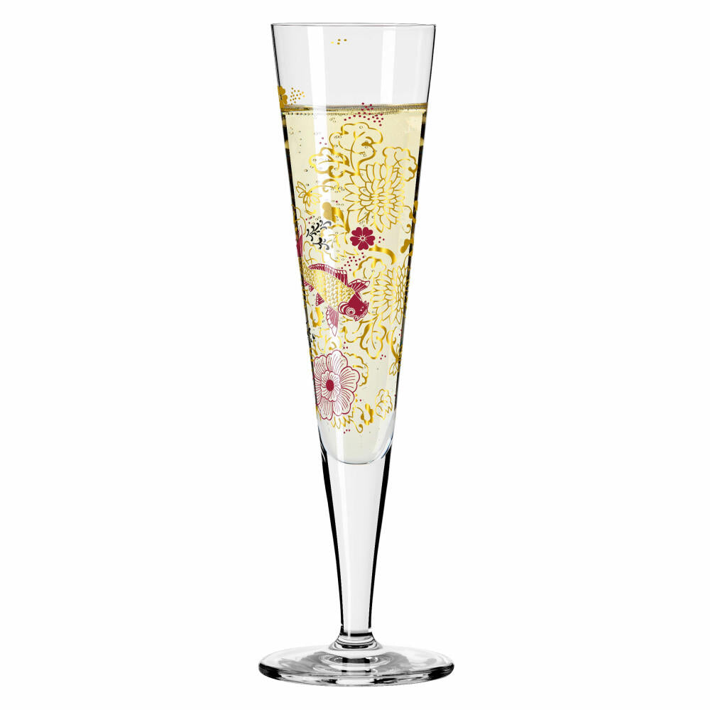 Ritzenhoff champagne glass Goldnacht 023, Kathrin Stockebrand, crystal glass, 205 ml, 1071023