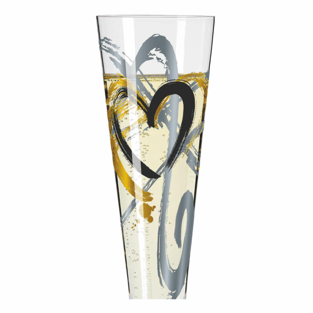 Ritzenhoff Champagne Glass Goldnacht Champagne 001, Thomas Marutschke, Crystal Glass, 205 ml, 1078190