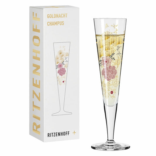 Ritzenhoff Goldnacht Champagnerglas 020, Kathrin Stockebrand, Kristallglas, 205 ml, 1071020