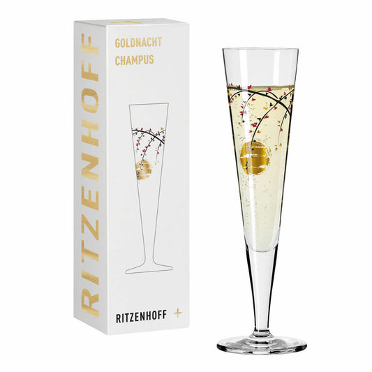 Ritzenhoff Champagnerglas Goldnacht Champagner 014, Rachel Hoshino, Kristallglas, 205 ml, 1071014