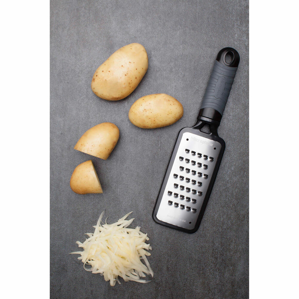 Microplane Kitchen Grater Home Very Coarse, Coarse Grater, Rasp, Stainless Steel, Plastic, Black, 44038