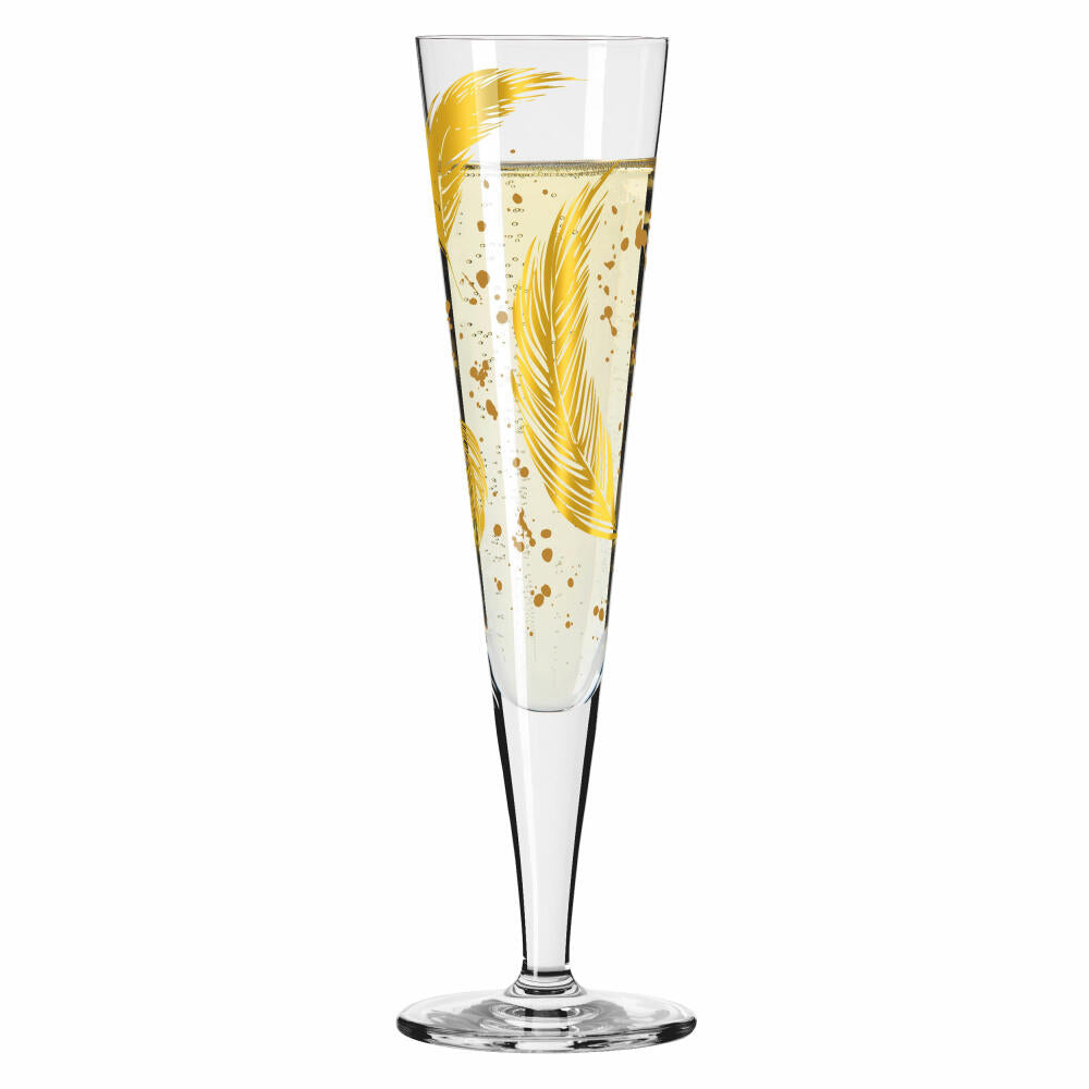 Ritzenhoff Goldnacht champagne glass 042, Andrea Arnolt, champagne glass, crystal glass, 205 ml, 1071042