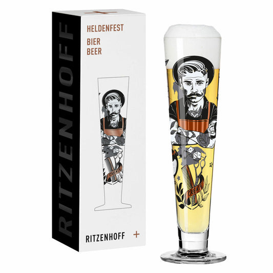 Ritzenhoff beer glass Heldenfest 009, Werner Bohr, crystal glass, 385 ml, 1011009