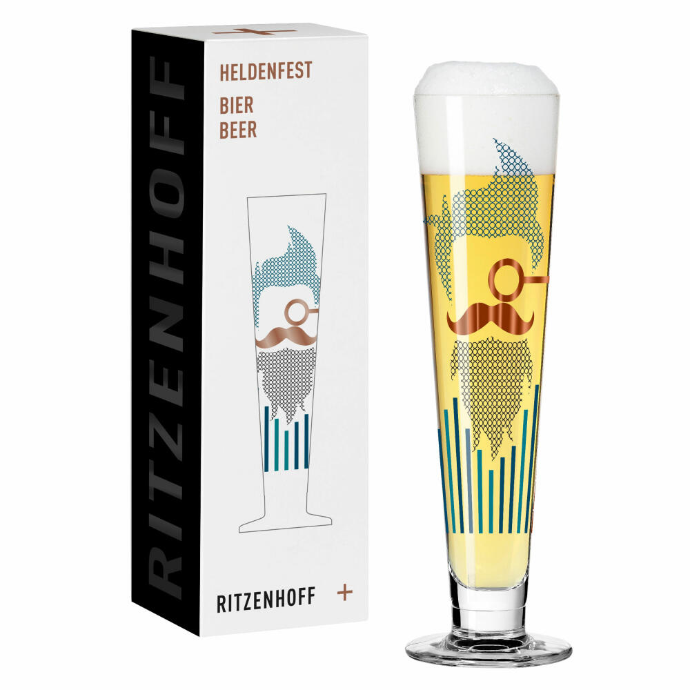 Ritzenhoff beer glass Heldenfest 010, Christine Kordes, crystal glass, 385 ml, 1011010