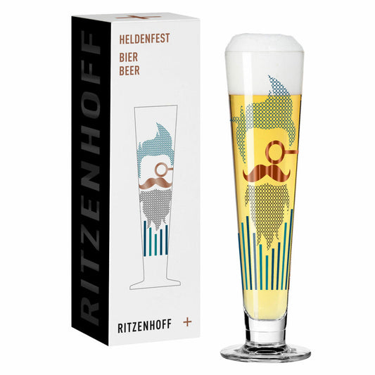 Ritzenhoff beer glass Heldenfest 010, Christine Kordes, crystal glass, 385 ml, 1011010