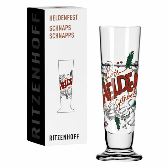 Ritzenhoff Schnapsglas Heldenfest 013, Henrike Stein, Kristallglas, 52 ml, 1061013