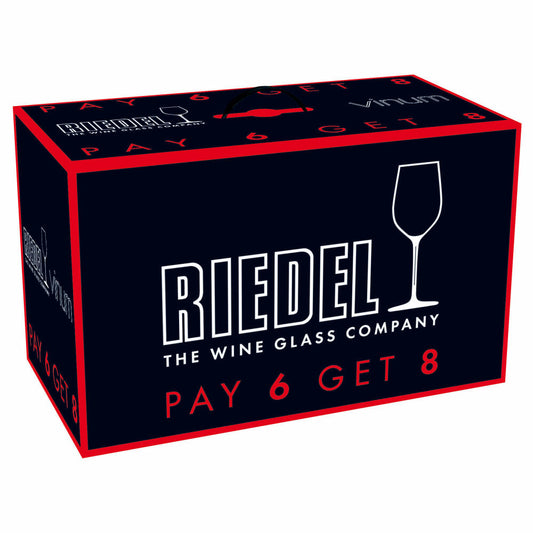 Riedel Vinum Kauf 8 Zahl 6, 8 x Cabernet Sauvignon / Merlot (Bordeaux), Rotweinglas, hochwertiges Glas, 610 ml, 7416/0