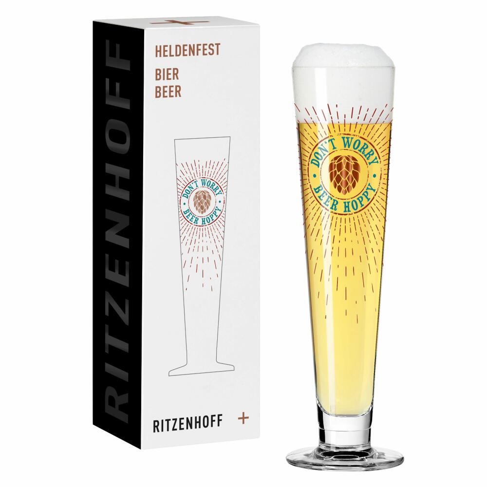 Ritzenhoff beer glass Heldenfest 012, Rebecca Buss, crystal glass, 385 ml, 1011012