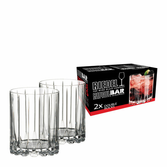 Riedel Bar Double Rocks Gläser 2er Set, Tumbler, Whiskygläser, Kristallglas, Klar, 370 ml, 6417/07